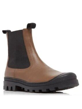 Loewe Khaki Green Rubber-Trimmed Leather Chelsea Boots - 5, in box 🇪🇸